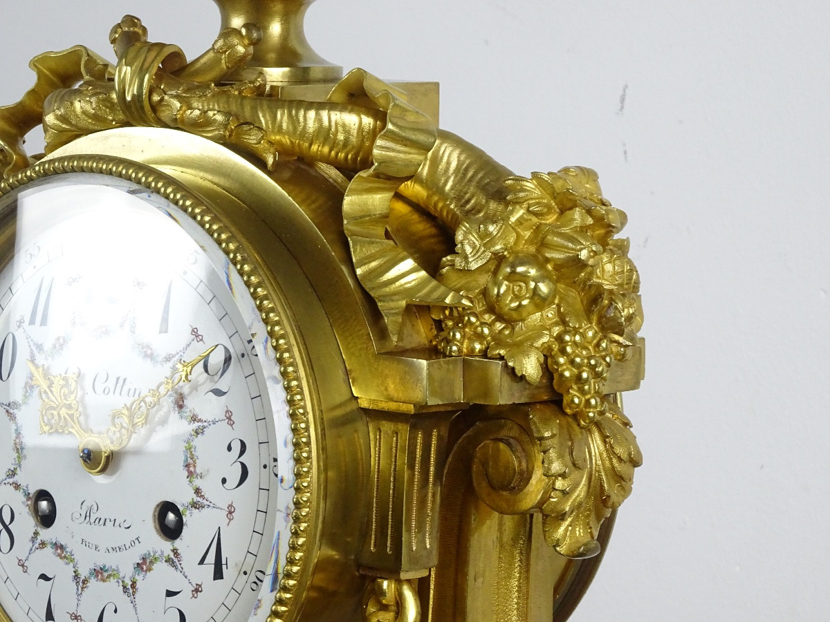 Cottin In Paris - 62 Cm - Louis XVI Style Gilt Bronze Clock From The Napoleon III Period-photo-1