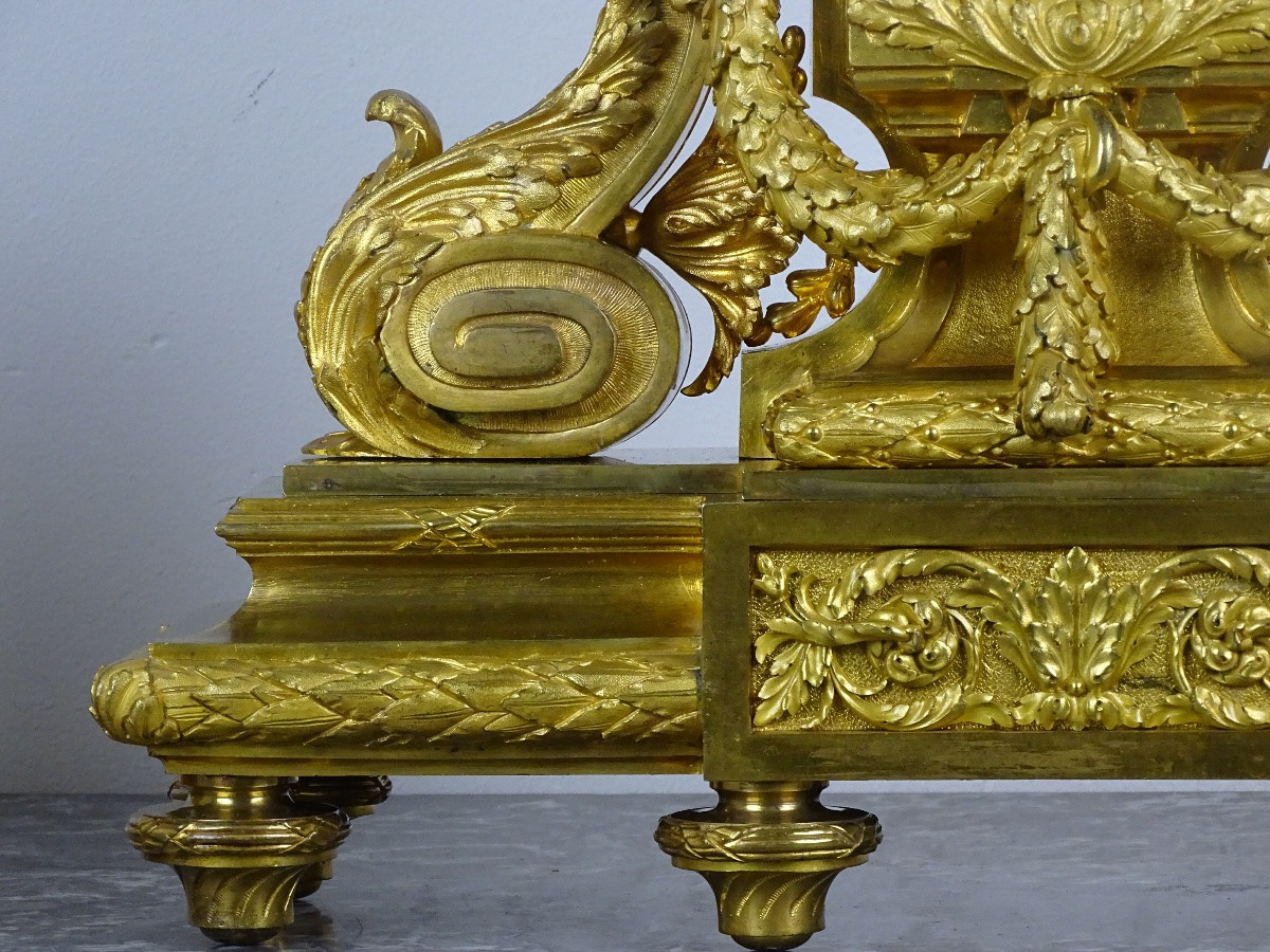 Cottin In Paris - 62 Cm - Louis XVI Style Gilt Bronze Clock From The Napoleon III Period-photo-2