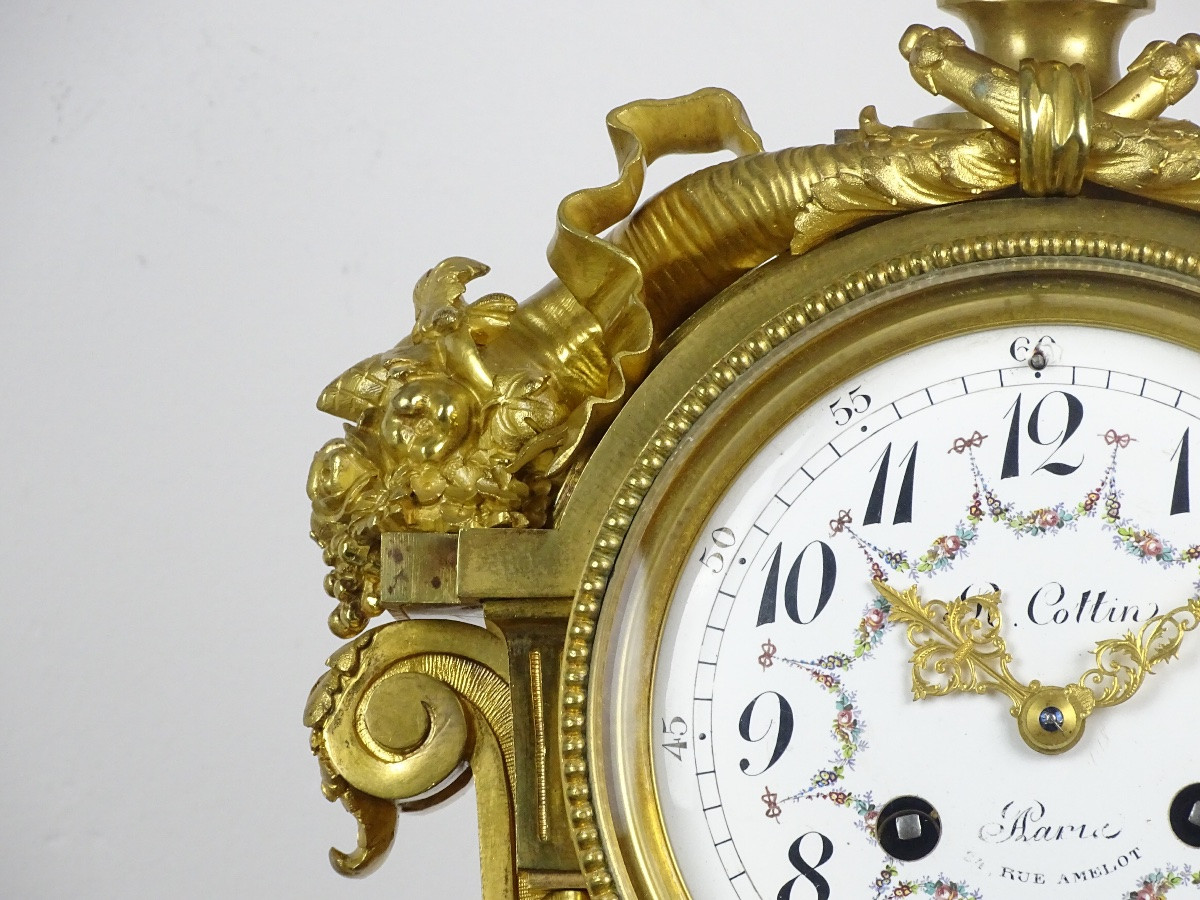 Cottin In Paris - 62 Cm - Louis XVI Style Gilt Bronze Clock From The Napoleon III Period-photo-5