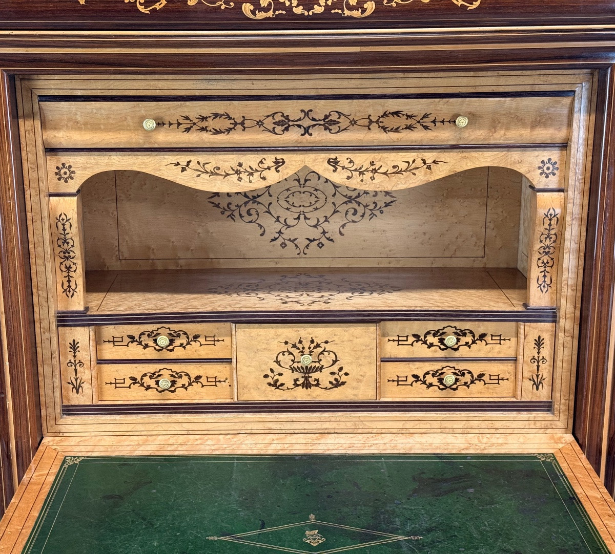 Secrétaire à Doucines en Placage de Palissandre - époque Charles X, Circa 1830-photo-2