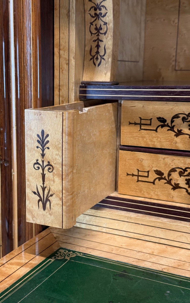 Secrétaire à Doucines en Placage de Palissandre - époque Charles X, Circa 1830-photo-3