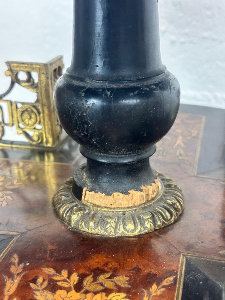 Napoleon III Style Rotating Bookcase And Marquetry Display Table-photo-6