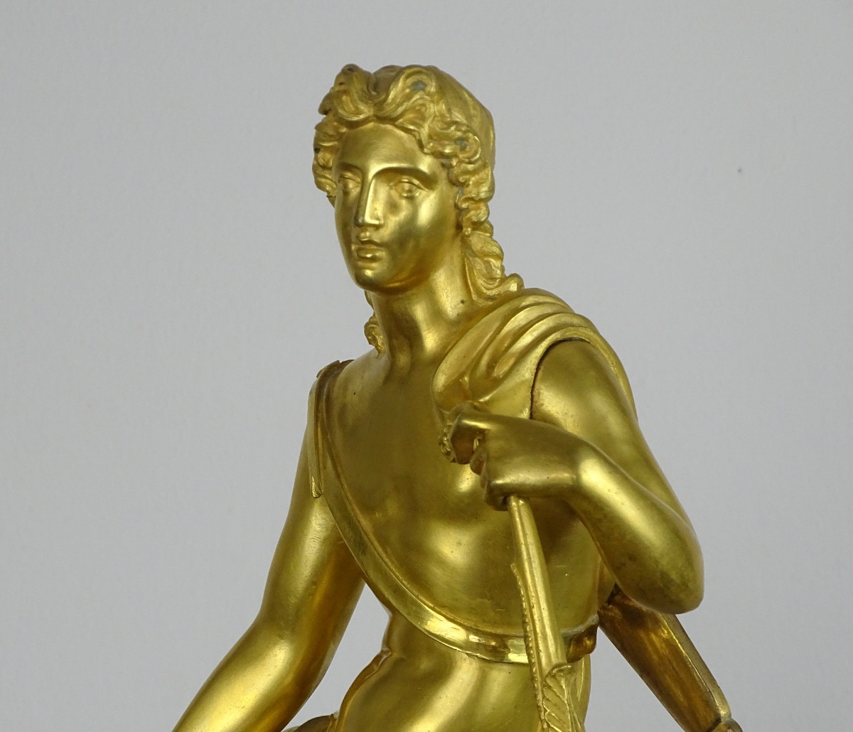 Large Restoration Period Clock In Gilded And Patinated Bronze - Apollo-photo-3