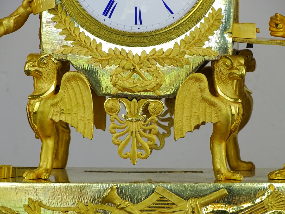 Lucien-François Feuchère (1797-1849) - Pendule d'époque Empire - "SAPHO Guidée par L'Amour"-photo-1