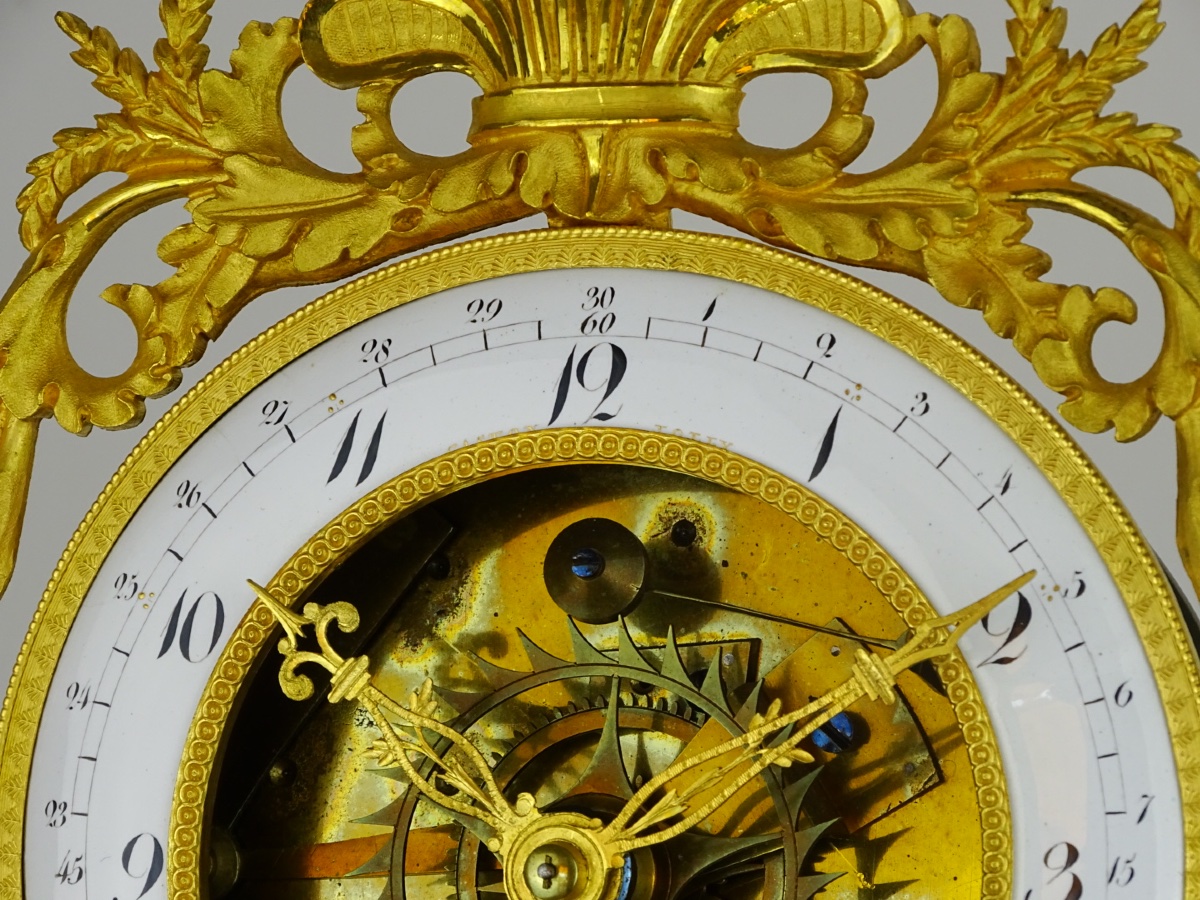 Gaston Jolly - Directoire-period Skeleton Clock With Date Display - Paris, Circa 1795–1799-photo-2
