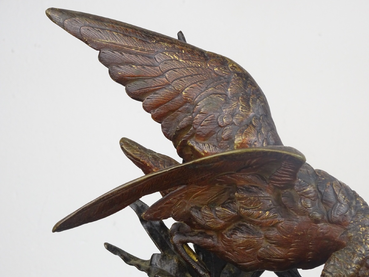Jules Moigniez – Snipe In The Reeds – Bronze With Polychrome Patina, 19th Century-photo-5