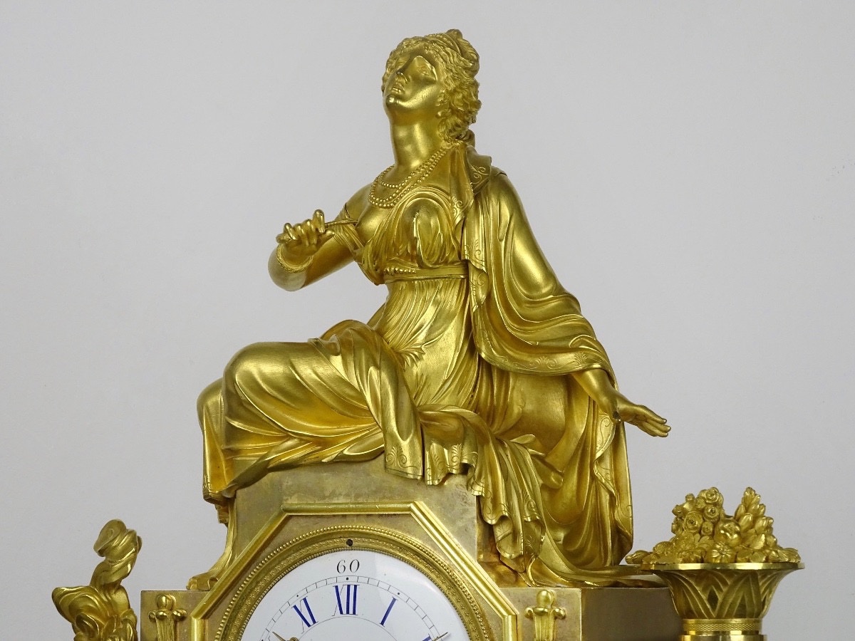 Importante Pendule d’époque Directoire - L’ultime Décision de Cléopâtre - Paris vers 1795-1799-photo-3