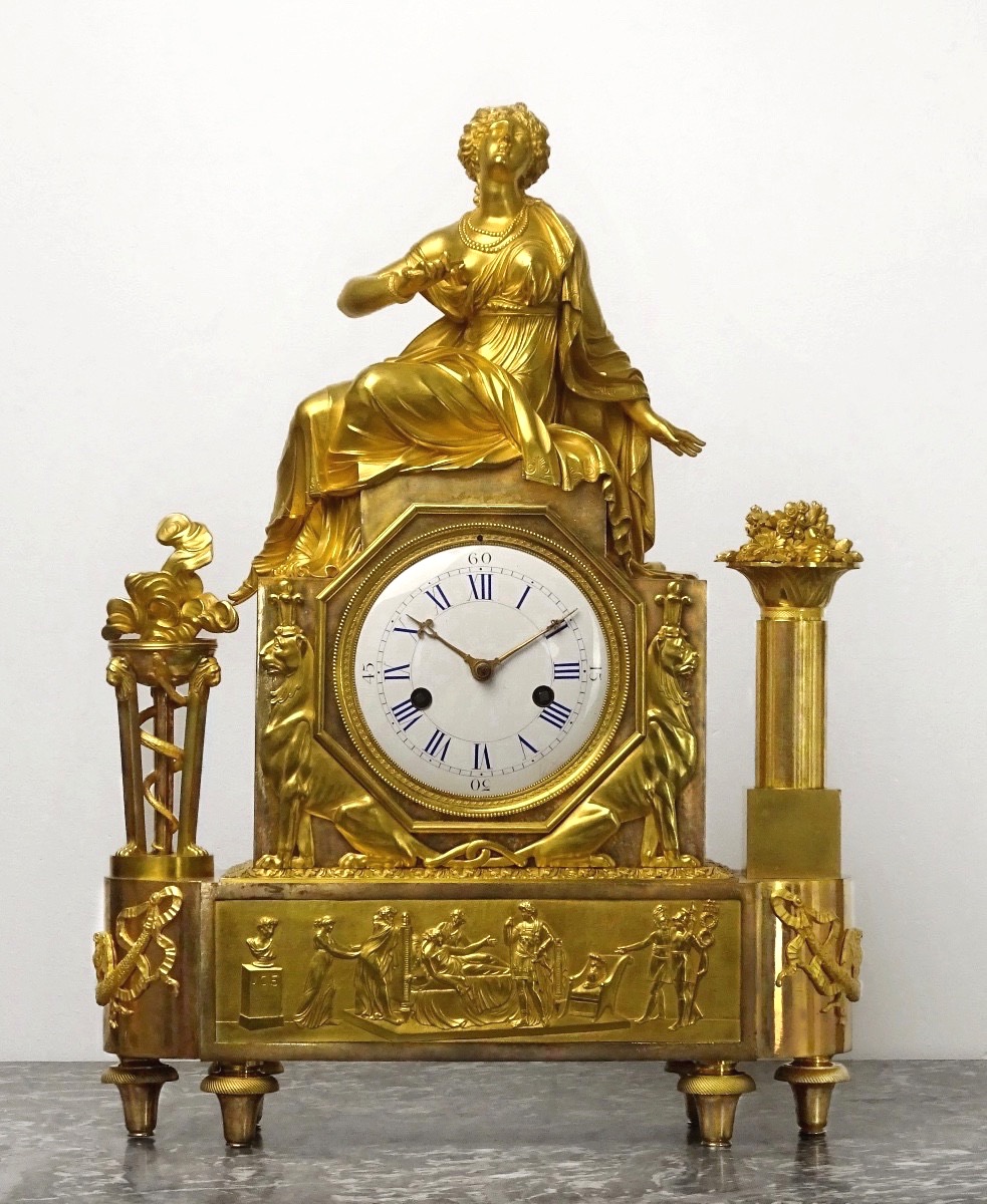 Importante Pendule d’époque Directoire - L’ultime Décision de Cléopâtre - Paris vers 1795-1799