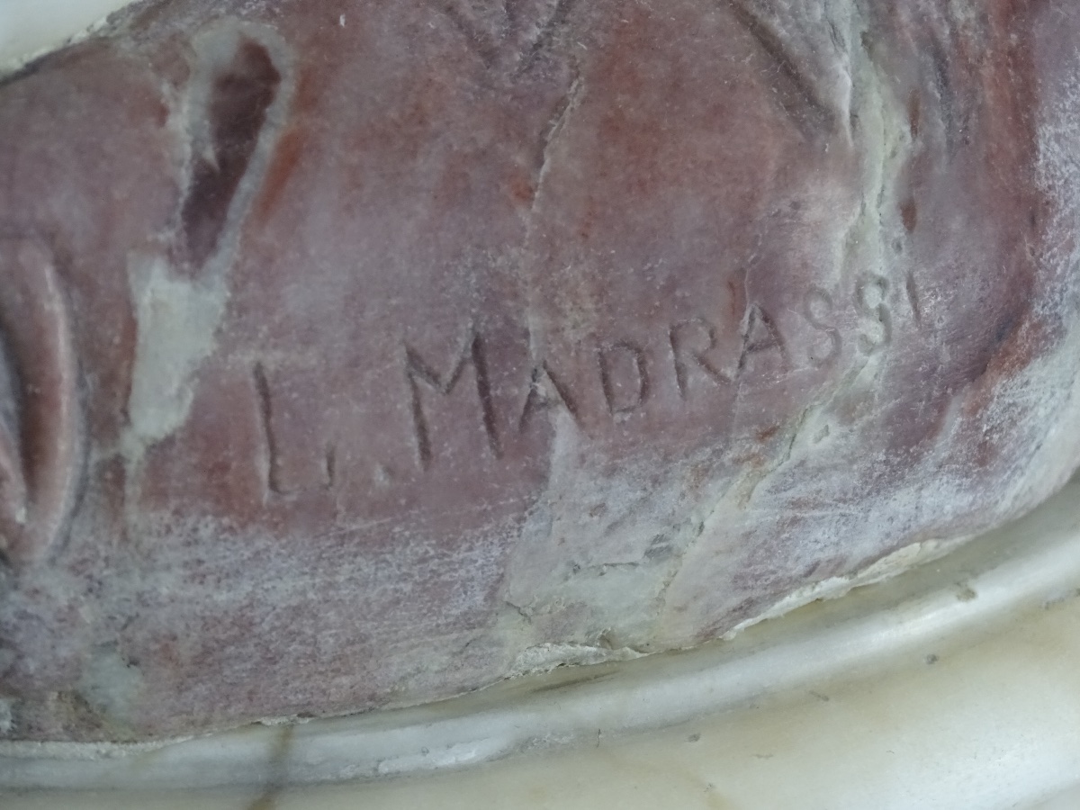 Luca Madrassi - Major Sculpture In Three Types Of Marble - Grief, The Young Girl With The Broken Jug-photo-4