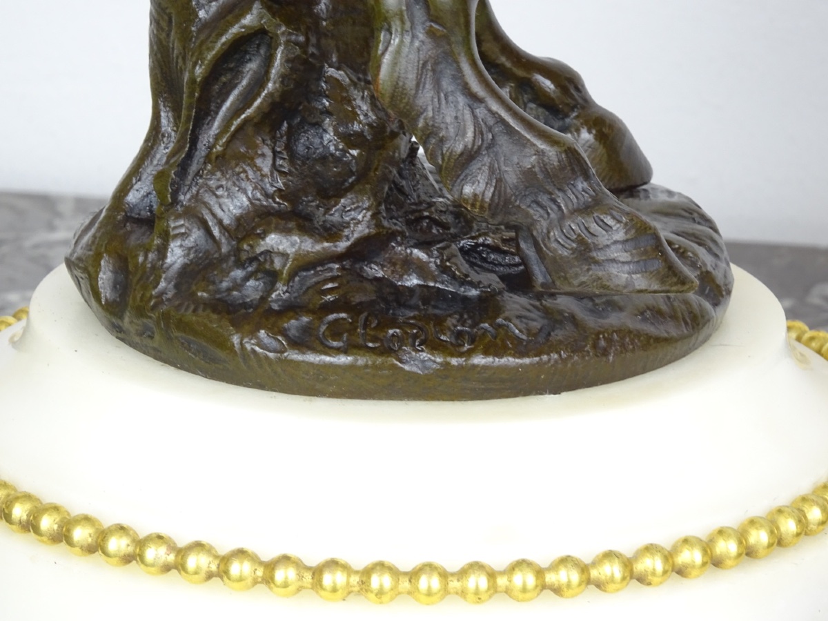 CLODION - Pendule - Garniture de Cheminée en Marbre, Bronze Doré et Patiné, Époque Napoléon III-photo-6