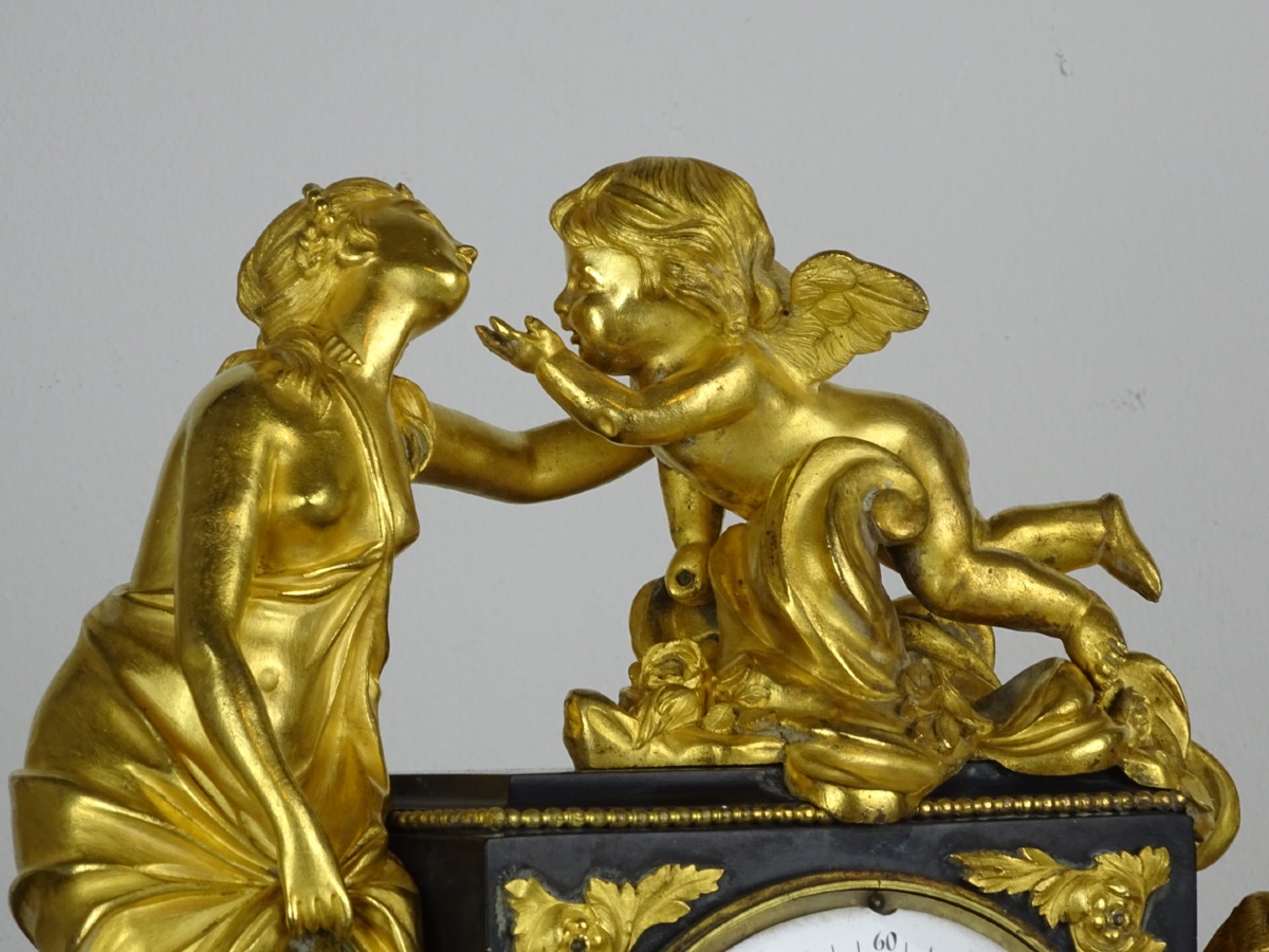 “venus And Love” Louis XVI-period Clock In Gilded Bronze And Marble—late 18th Century-photo-4
