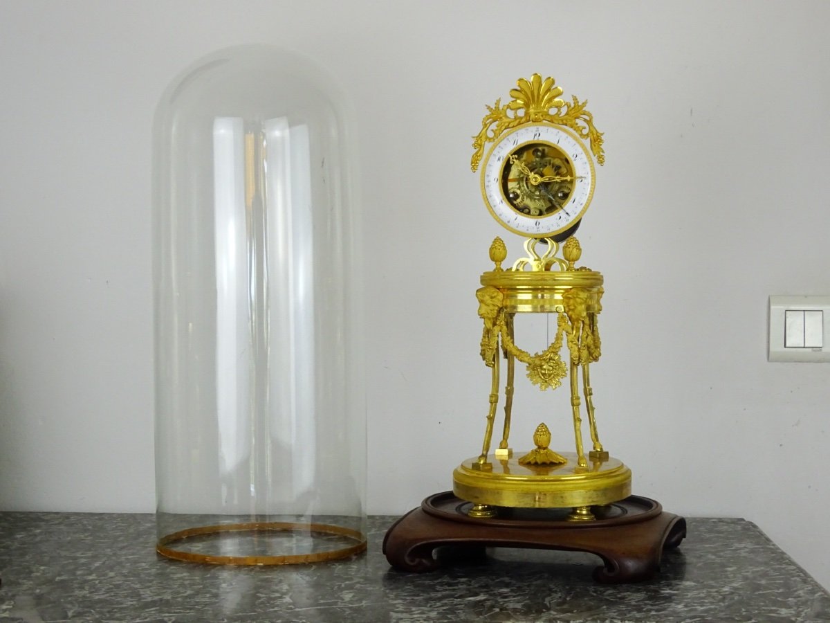 GASTON JOLLY - Pendule Squelette au Quantième d'époque Directoire - Paris vers 1795-1799-photo-3