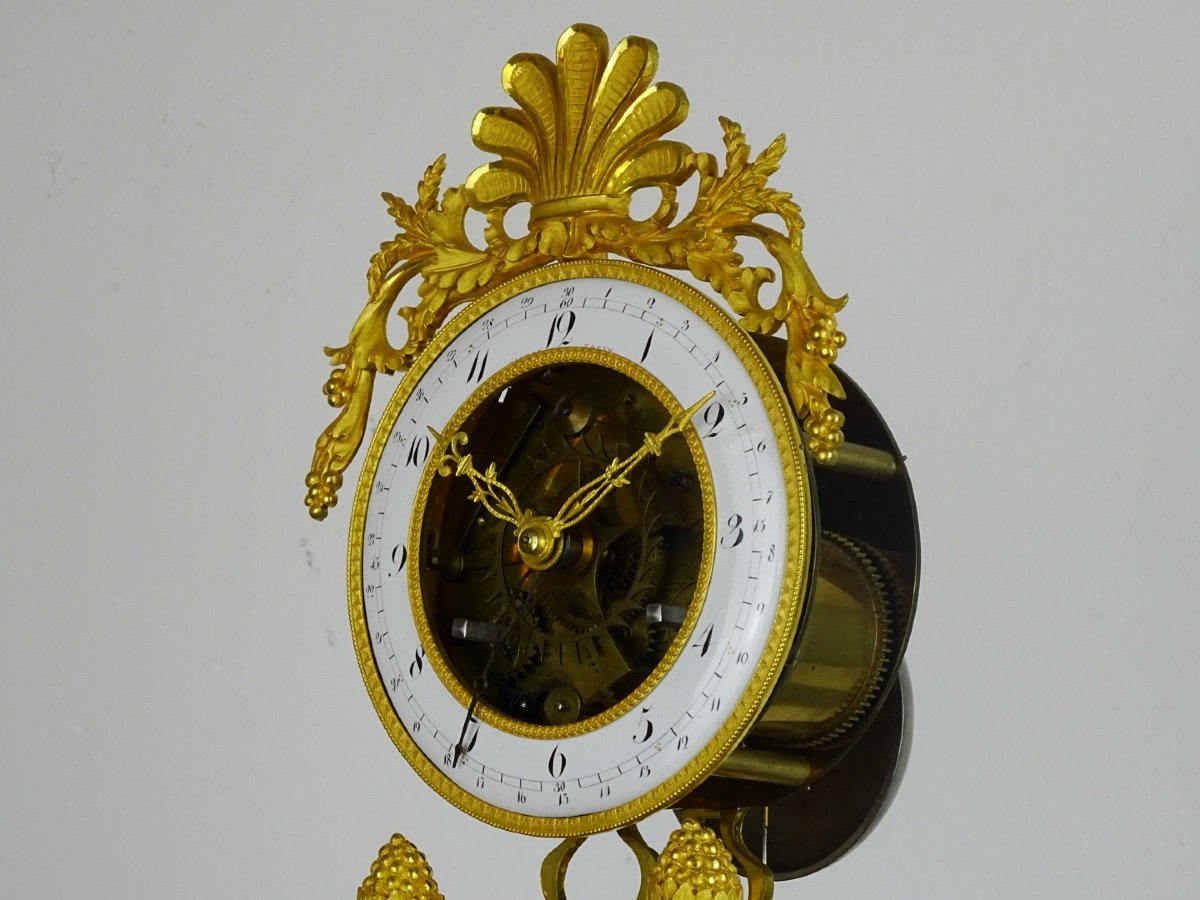GASTON JOLLY - Pendule Squelette au Quantième d'époque Directoire - Paris vers 1795-1799-photo-1