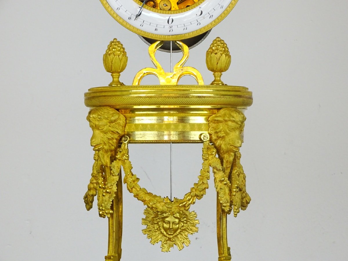 GASTON JOLLY - Pendule Squelette au Quantième d'époque Directoire - Paris vers 1795-1799-photo-3