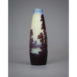 Emile Gallé - Ovoid Vase With Landscape Decor