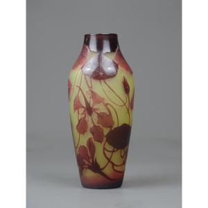 Dargental - Glass Paste Vase Decorated With Nasturtiums