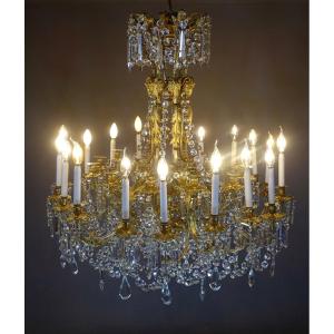 Baccarat - Important Louis XVI Style Ram Chandelier - 30 Lights