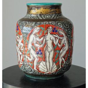 Edouard Cazaux - The Birth Of Venus - Earthenware Vase