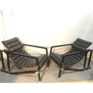 Eileen Gray Rare Pair Of Transat Armchairs In Very Good Condition