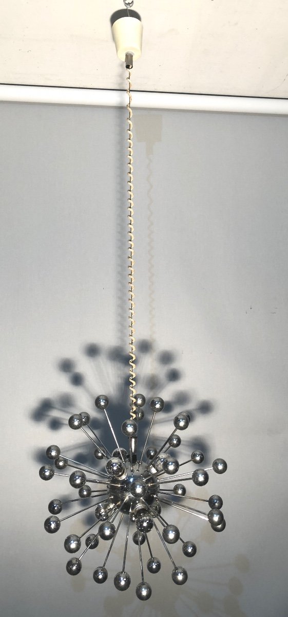 Spectacular Sputnik Chandelier 1970  6 Lights Sputnik Dandelion In Very Good Condition-photo-1