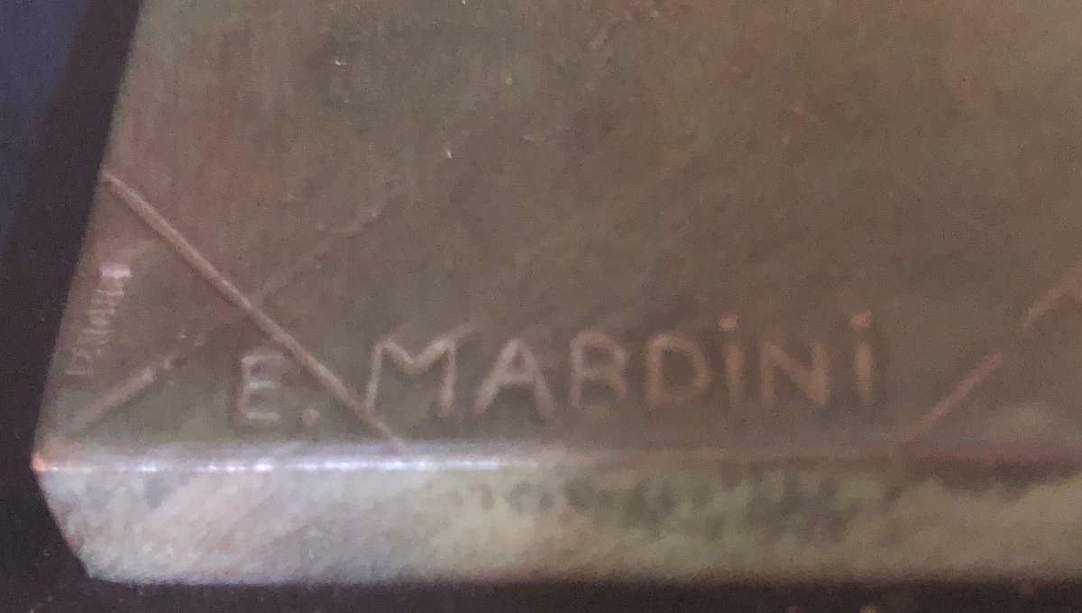 E. MARDINI Fleurettistes IMPORTANT Bronze Art Deco 67 cm 23 Kgs Fleuret Escrime Escrimeur Sport-photo-2