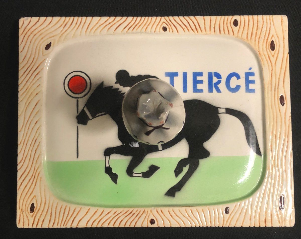 Plateau à Fromage Charcuterie 1960 Tiercé Porte Chance Course Chevaux Fromages Rétro -photo-2