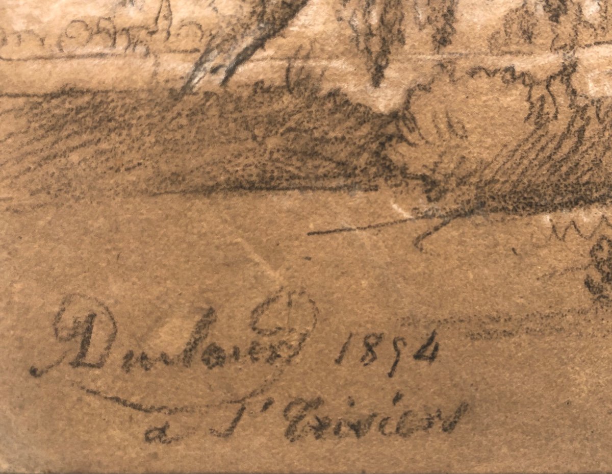 Jean Antoine Duclaux Lyon 1783-1868 Drawing And Pastel 1854 Landscape At St Triviers Ain /6-photo-3