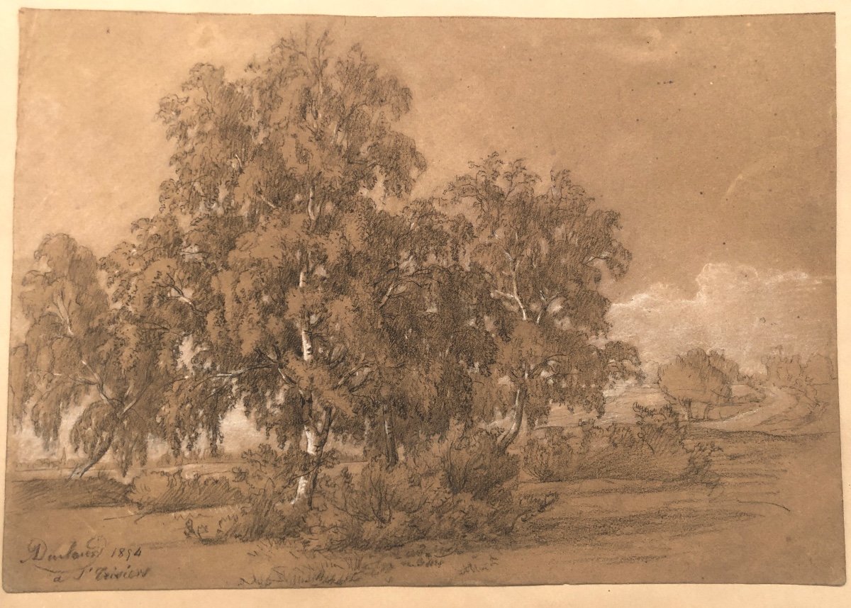 Jean Antoine Duclaux Lyon 1783-1868 Drawing And Pastel 1854 Landscape At St Triviers Ain /6