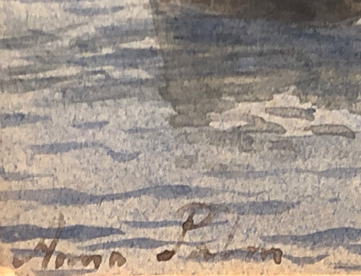 Anna PALM DE ROSA Suède 1859-1924 STOCKHOLM Aquarelle signée 1/3-photo-1