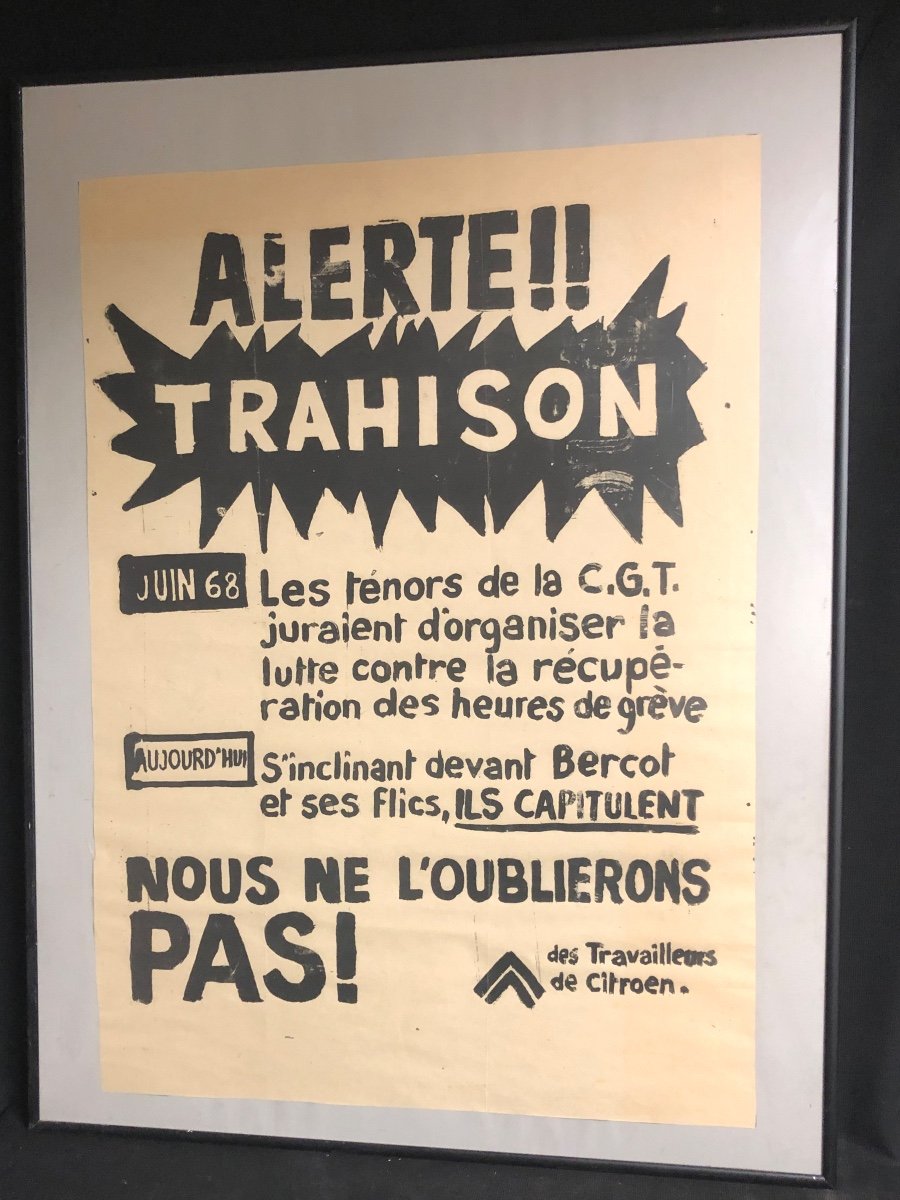 Rare Poster May June 68 Citroën Treason Alert Cgt-photo-3