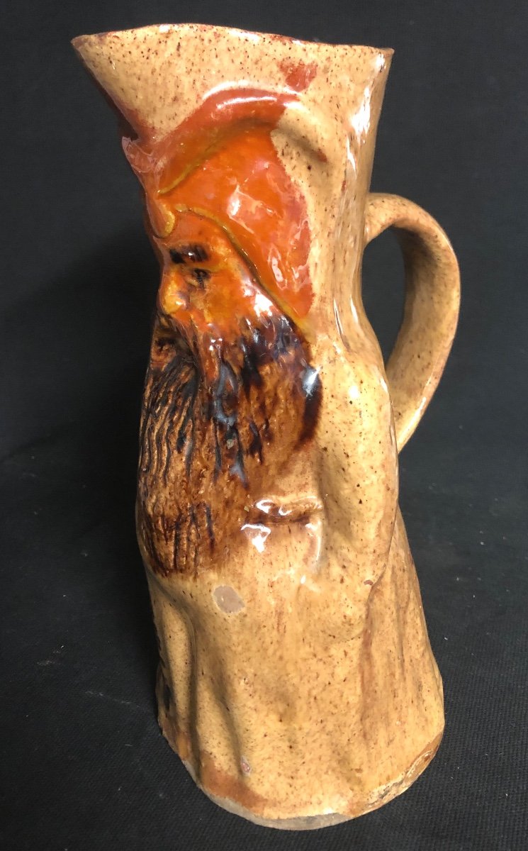 Isère Rare Anthropomorphic Pitcher Nineteenth / Twentieth l'Albenc Chirens-photo-1