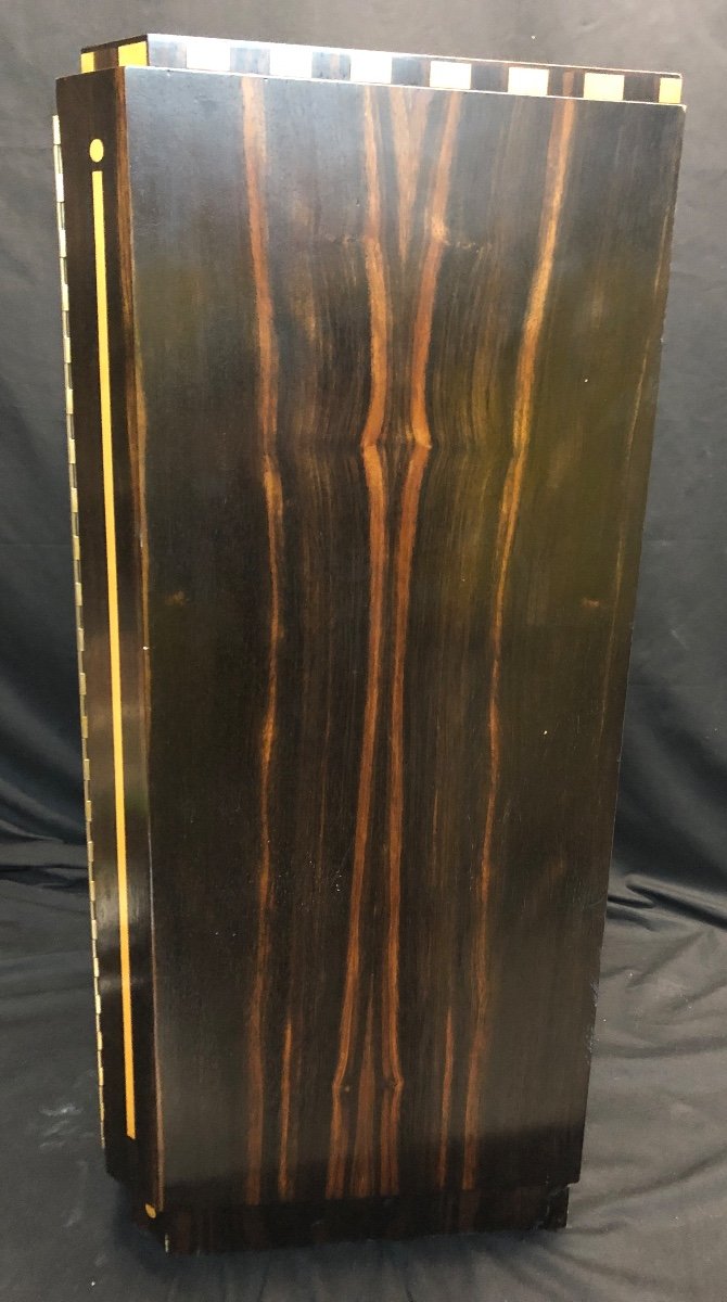 Rare Art Deco Violin Viola And Piano Music Cabinet In Marquetry-photo-4