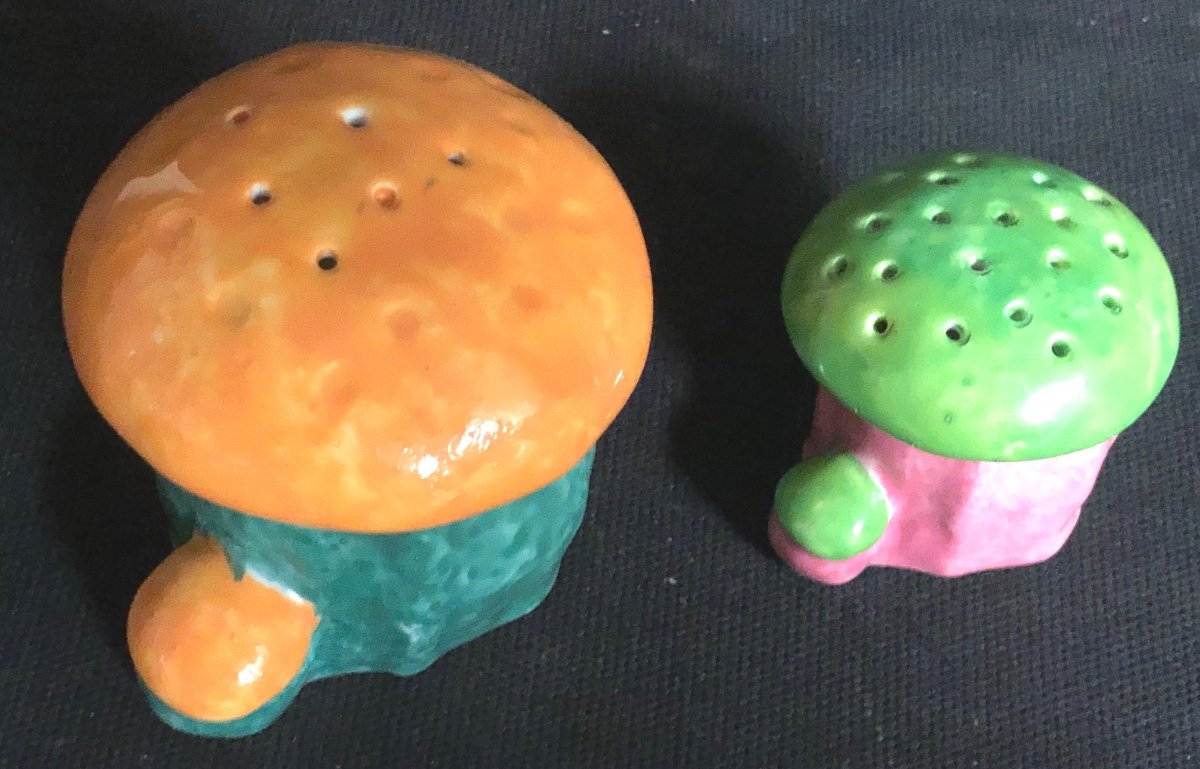 Edouard Marcel SANDOZ Salière et Poivrière CHAMPIGNON En porcelaine Haviland -photo-3