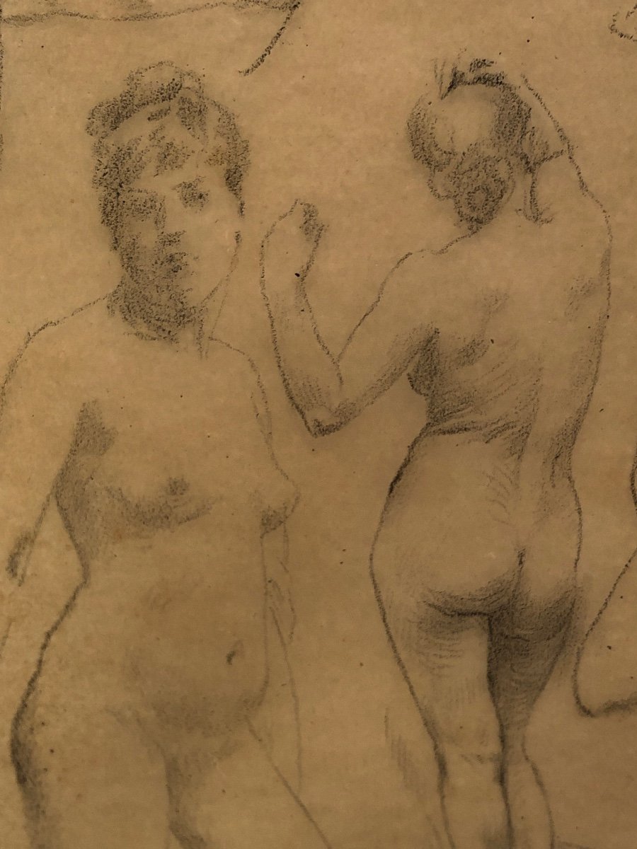 Henri FANTIN LATOUR 1836-1904 Dessin au Crayon 11 nus féminins Signé /1 -photo-1