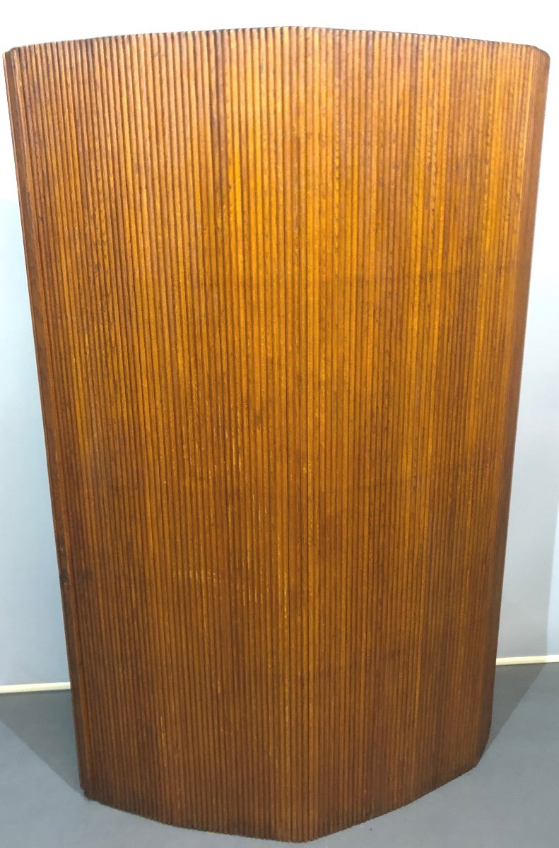 Old Folding Screen In Wood Art Deco Style Baumann 1950 In Very Good Condition