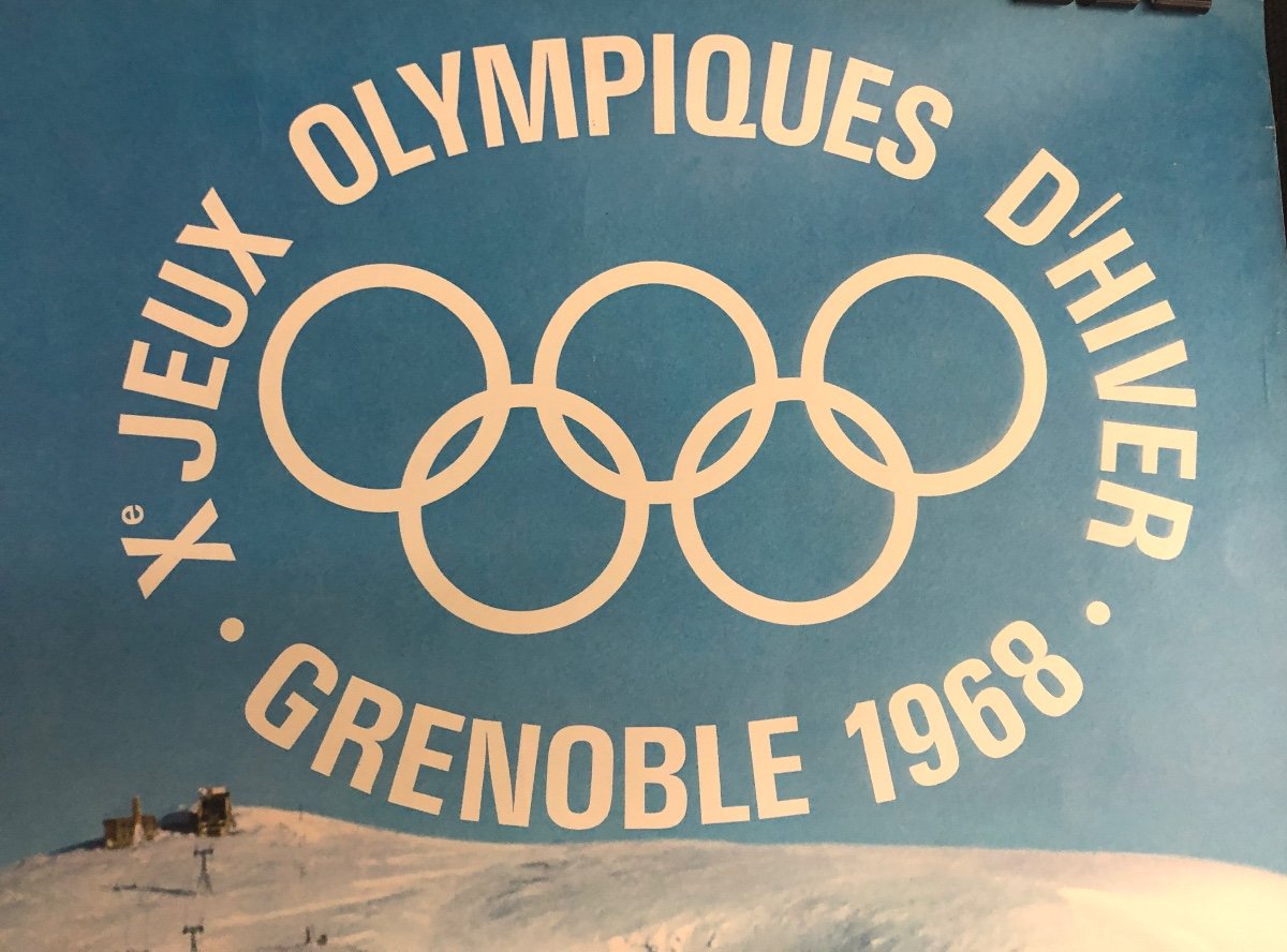 CHAMROUSSE Affiche originale 1968 Xe Jeux Olympiques d’Hiver De Grenoble Ski Alpes Sport-photo-2