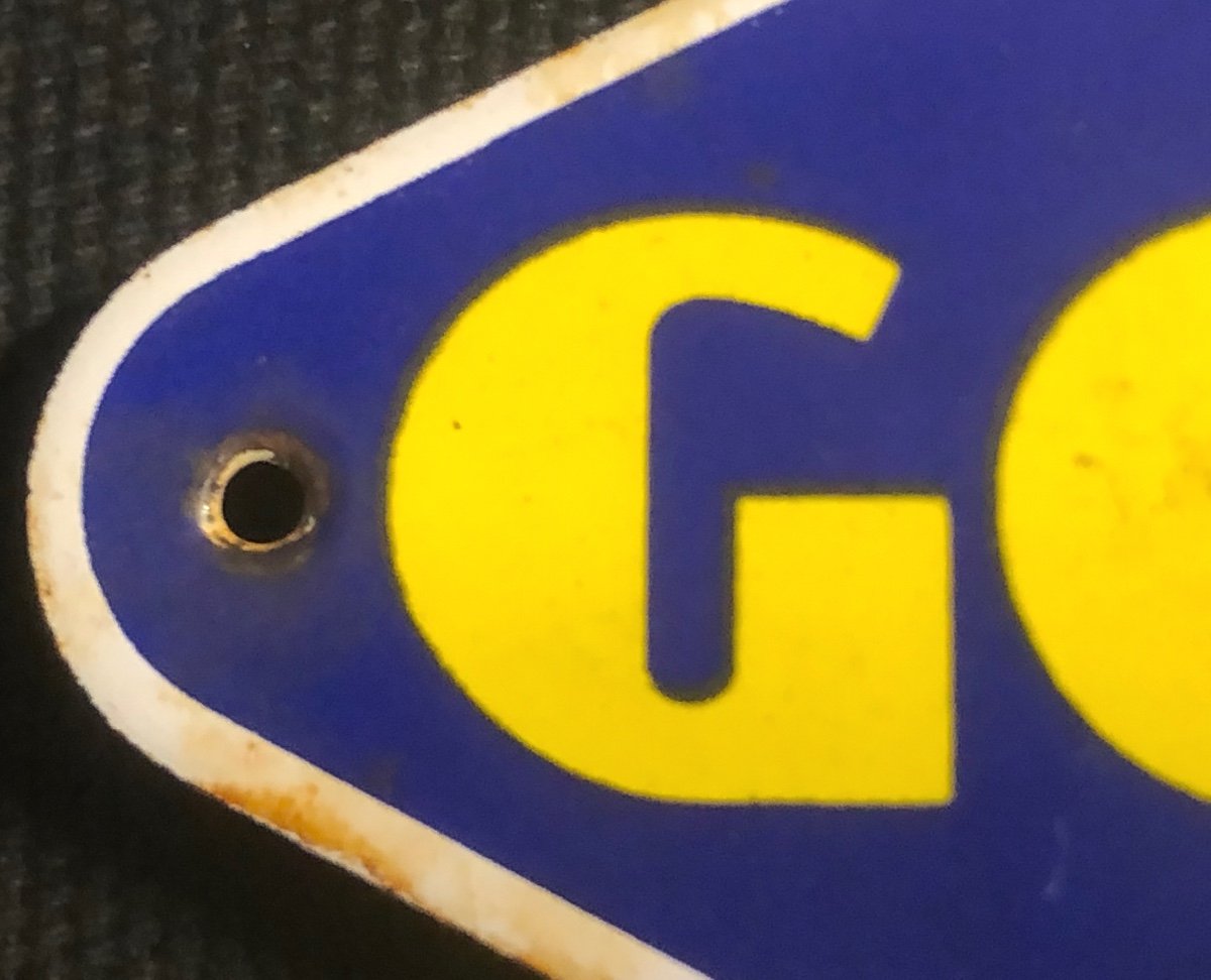 Old Enamel Plate Good Year Goodyear Advertising Tires In Very Good Condition-photo-3