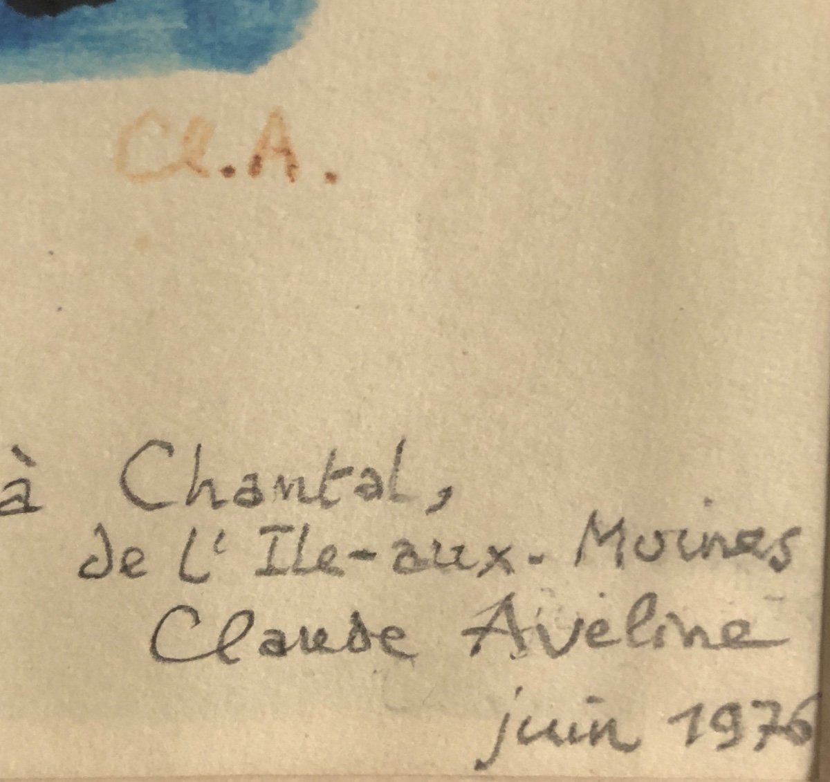 Claude Aveline 1901-1992 Rare Watercolor 1976-photo-1