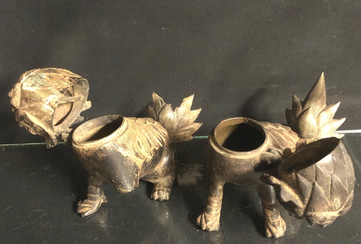 China 1 (+1) Fo Dog Perfume Burner In Ancient Bronze-photo-3