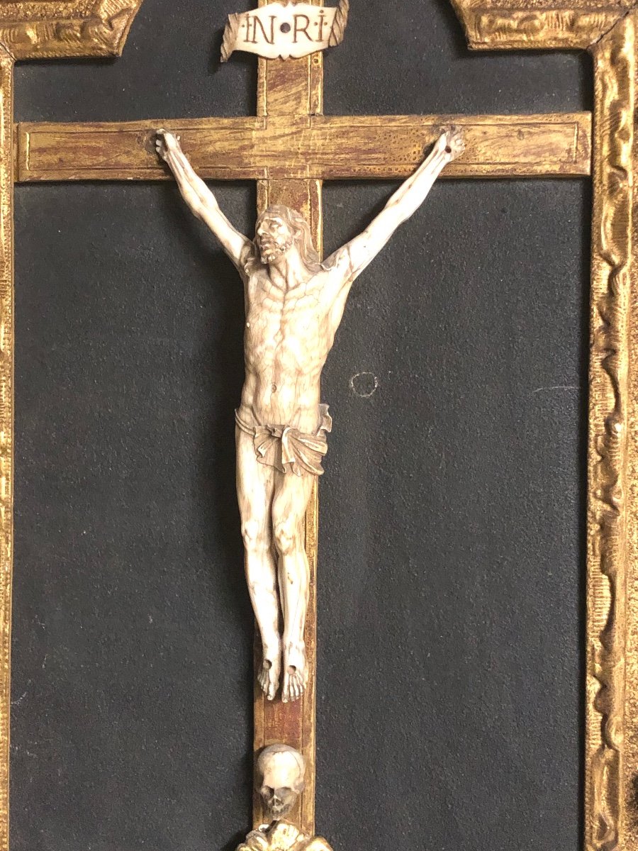 Large Ivory Crucifix 17th Century Louis XIV Christ Jansenist-photo-3