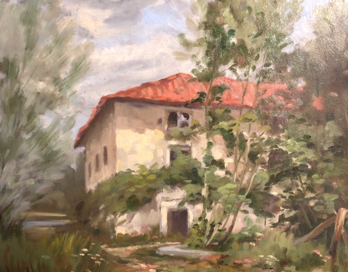 Pierre ROIG 1905-1963 Huile La maison dans la clairière signée Lyon-photo-2