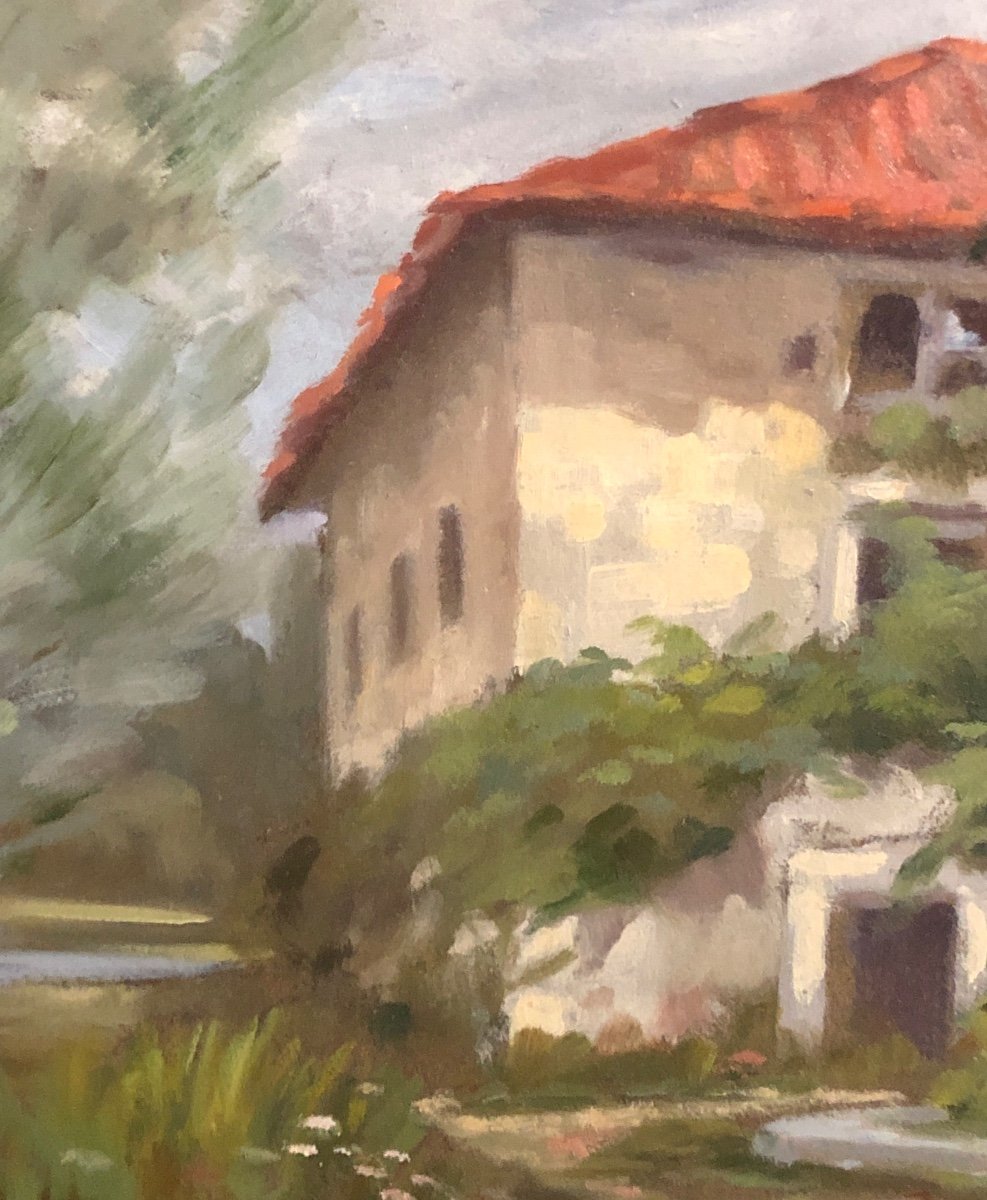 Pierre Roig 1905-1963 Oil The House In The Glade Signed Lyon-photo-1