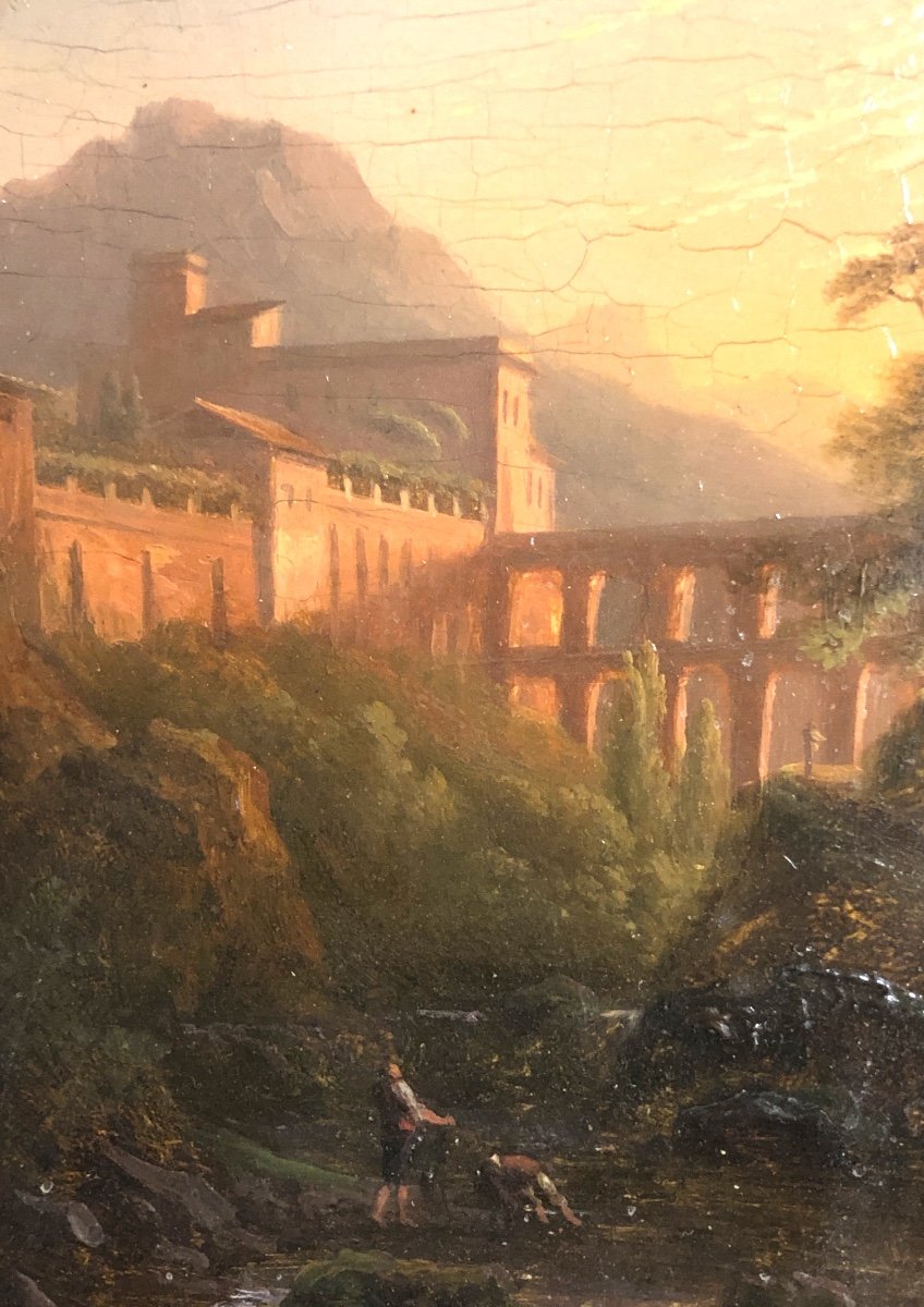 Louis Etienne Watelet 1780-1866 Oil From 1821 Animated Landscape-photo-3