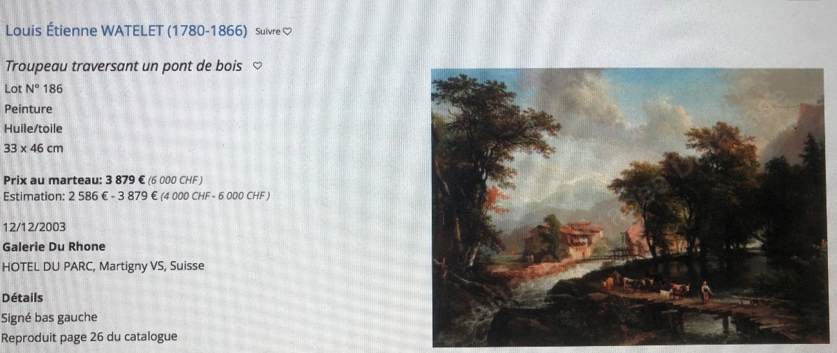 Louis Etienne Watelet 1780-1866 Oil From 1821 Animated Landscape-photo-8
