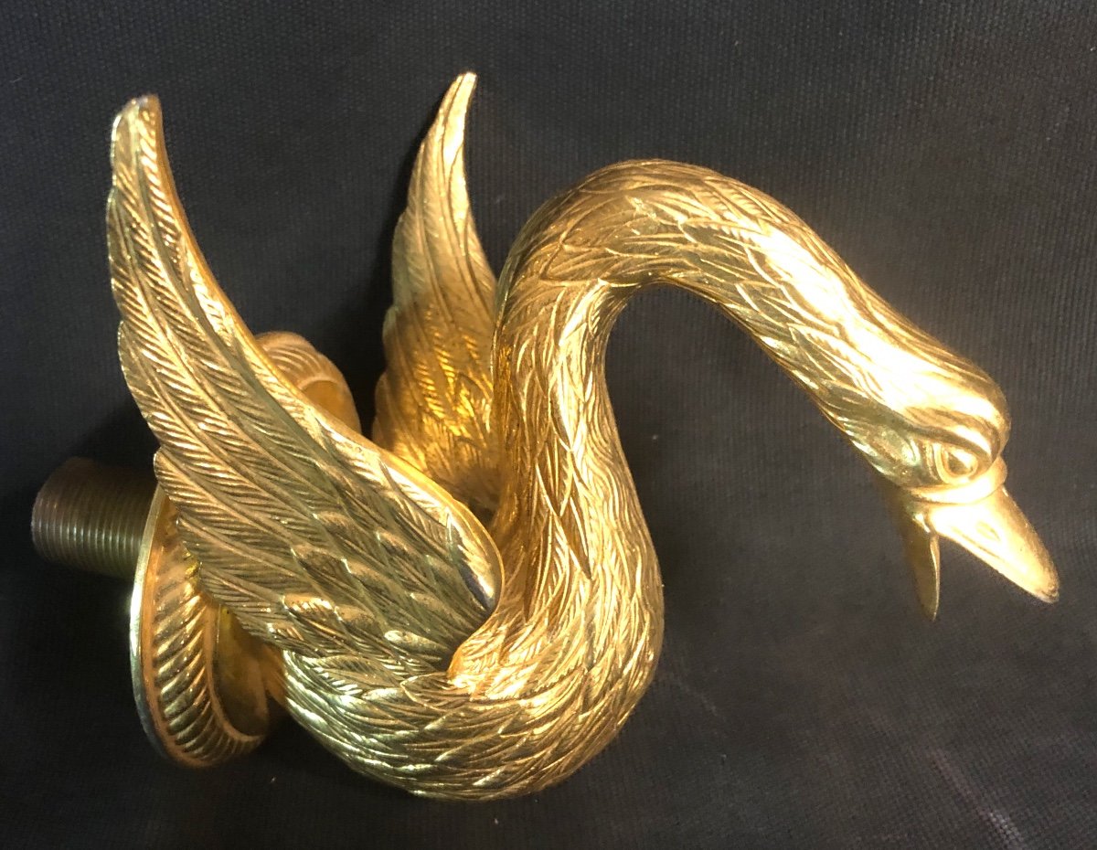 Large Gilt Bronze Swan Neck For Luxury Bathroom Sink Or Bathtub-photo-3