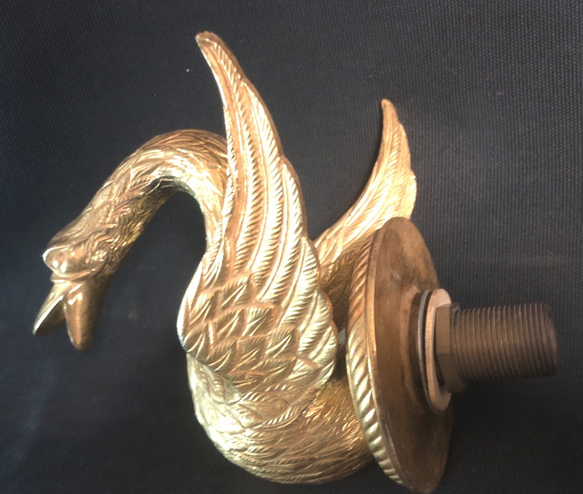 Large Gilt Bronze Swan Neck For Luxury Bathroom Sink Or Bathtub-photo-4