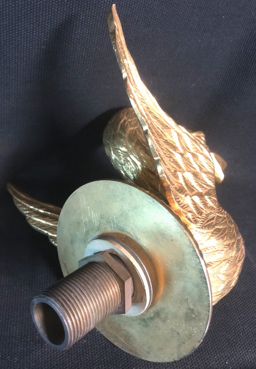Large Gilt Bronze Swan Neck For Luxury Bathroom Sink Or Bathtub-photo-1