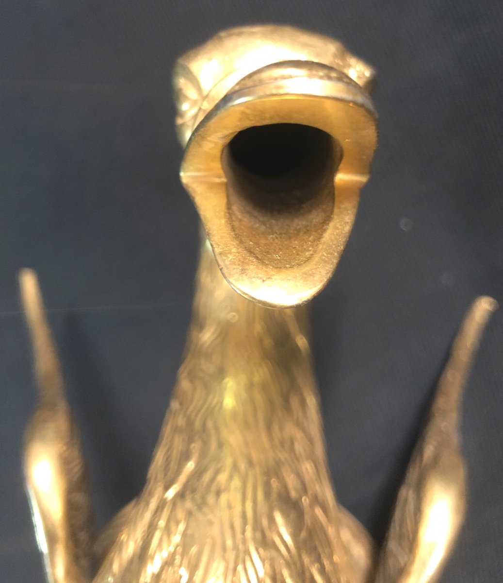 Large Gilt Bronze Swan Neck For Luxury Bathroom Sink Or Bathtub-photo-2