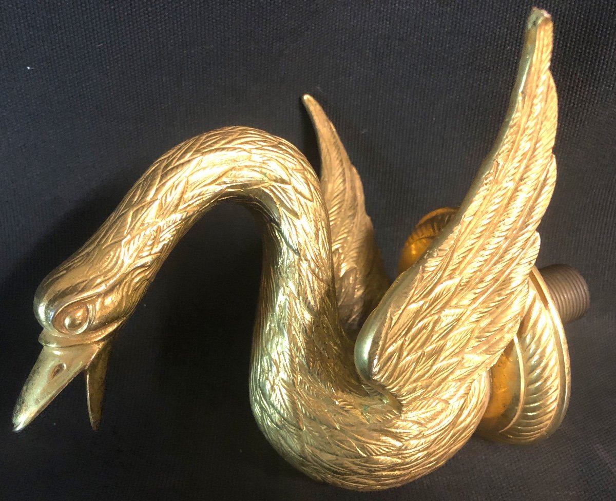 Large Gilt Bronze Swan Neck For Luxury Bathroom Sink Or Bathtub-photo-5