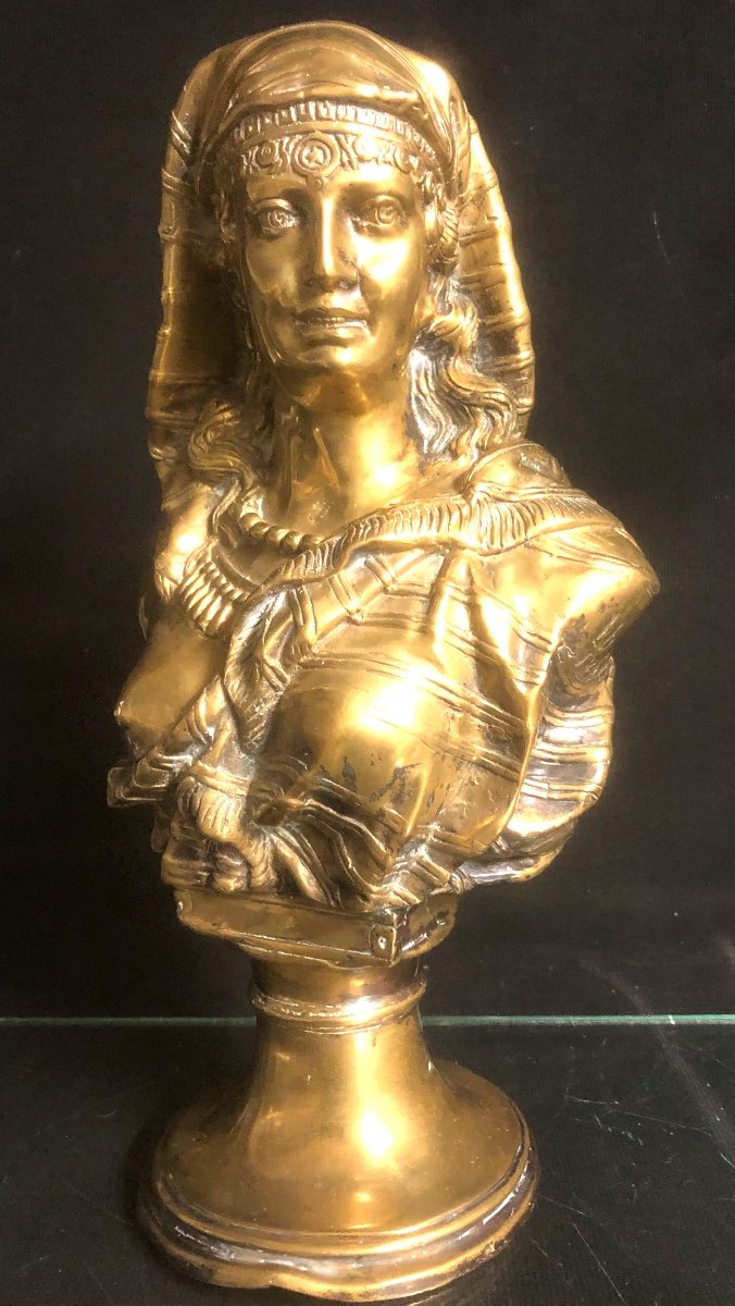 Buste en Bronze de femme orientaliste fin XIXe d’après Johannes BOESE 1856-1917 oriental arabe-photo-2